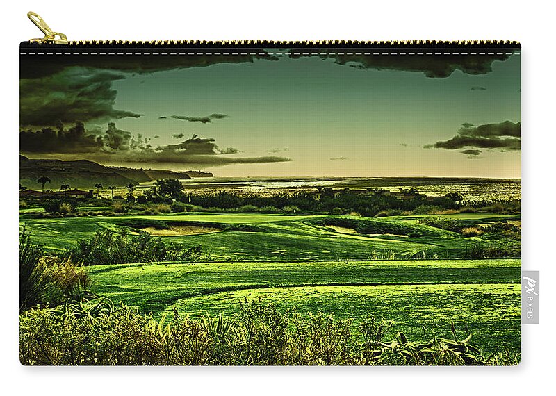 Golf Course Zip Pouch featuring the photograph Ocean View Golf Course by Joseph Hollingsworth