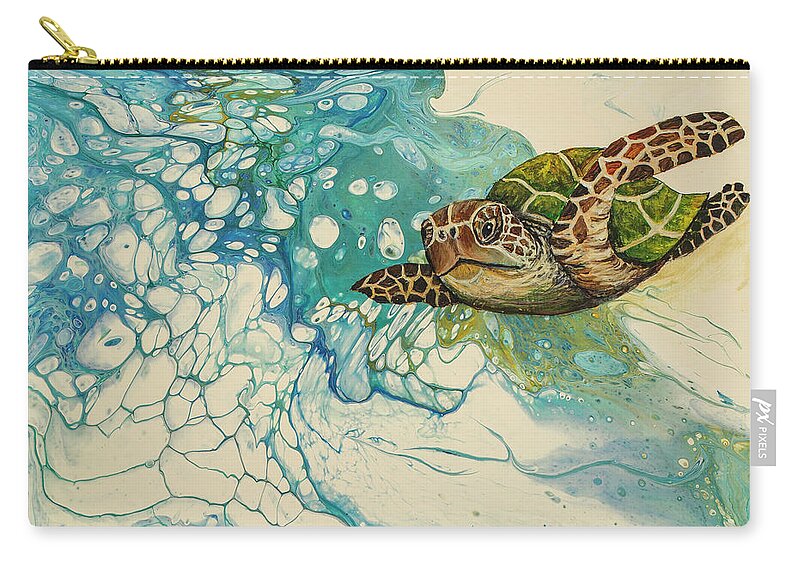 Honu Carry-all Pouch featuring the painting Ocean's Call by Darice Machel McGuire