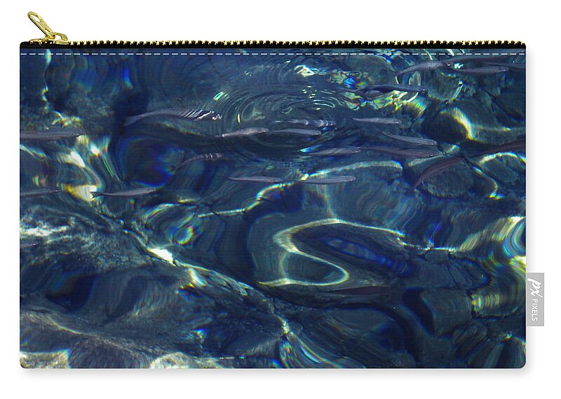 Colette Zip Pouch featuring the photograph Ocean water reflections.Santorini Island Greece by Colette V Hera Guggenheim