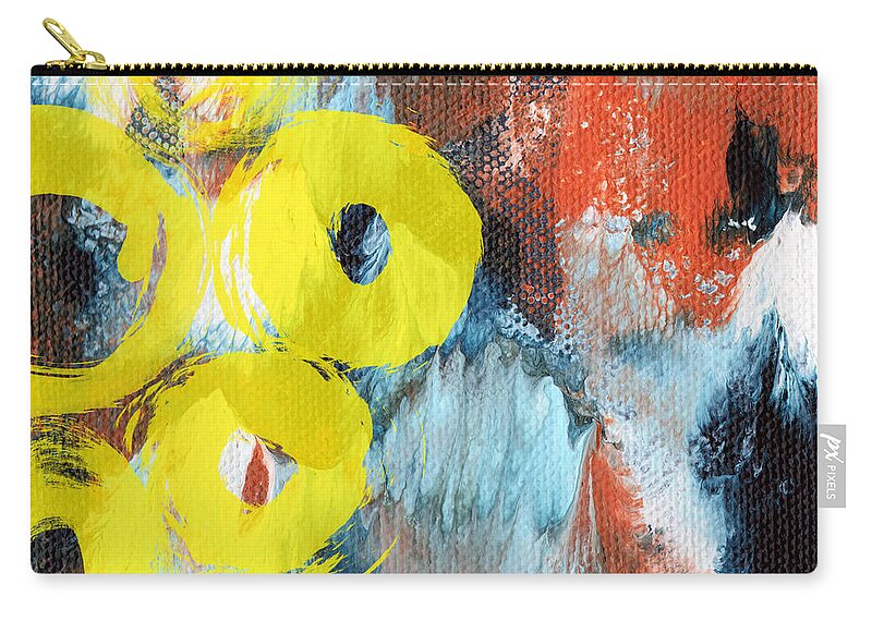 Abstract Zip Pouch featuring the painting October- Abstract art by Linda Woods by Linda Woods