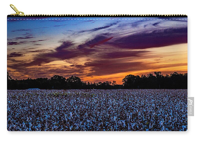 October Cotton Prints October Cotton Matted Prints Zip Pouch featuring the photograph October Cotton by John Harding