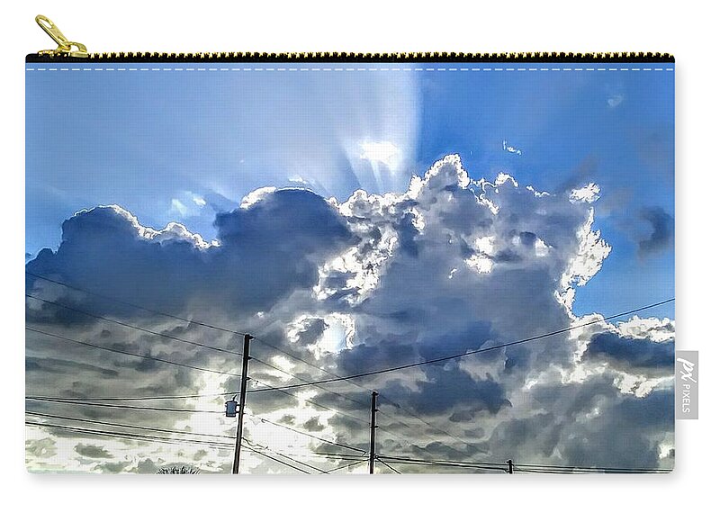 Blue Sky.autumn.florida Gulf Coast Clouds Zip Pouch featuring the photograph October Florida Sky by Suzanne Berthier