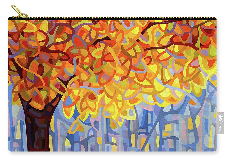 Abstract Carry-all Pouch featuring the painting October Gold by Mandy Budan