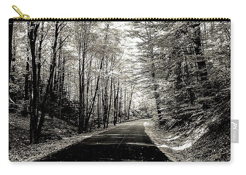  Zip Pouch featuring the photograph October Grayscale by Kendall McKernon