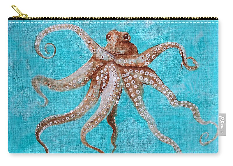 Octopus Zip Pouch featuring the painting Octopus by Robin Pedrero