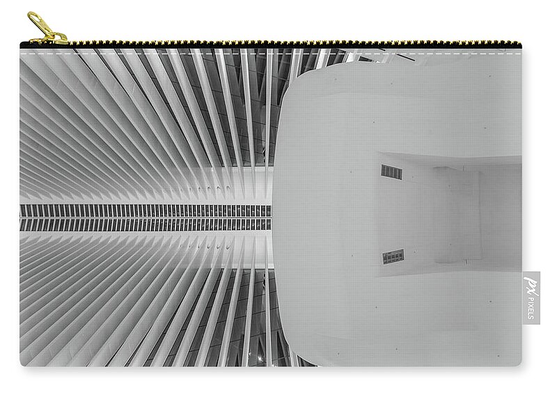 B&w Zip Pouch featuring the photograph Oculus Station New York 8 by John McGraw