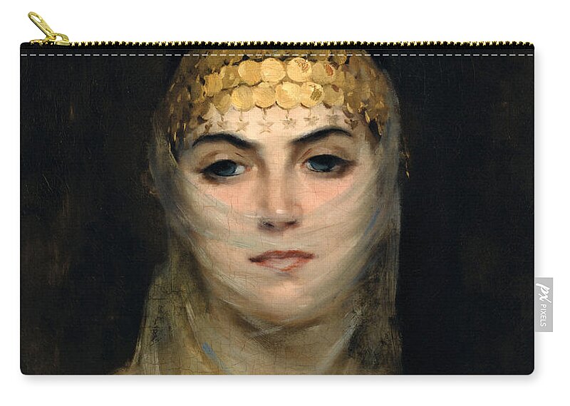 Theodoros Rallis Zip Pouch featuring the painting Odalisque by Theodoros Rallis