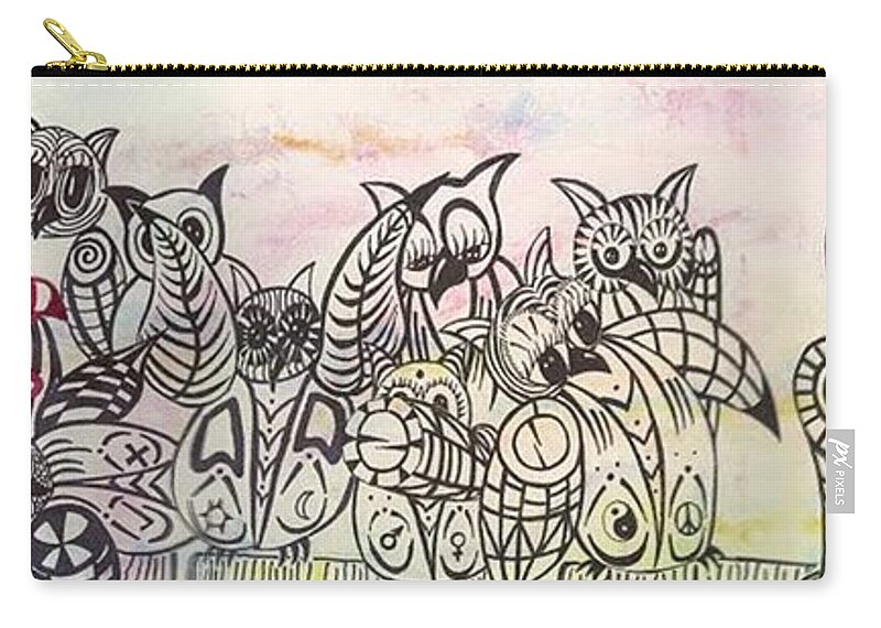 Vector Zip Pouch featuring the mixed media Odd man out by Darren Cannell