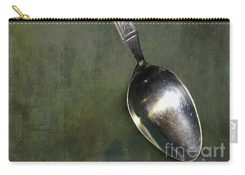 Cutlery Zip Pouch featuring the photograph Ode To The Lone Spoon Print 1 by Nina Silver