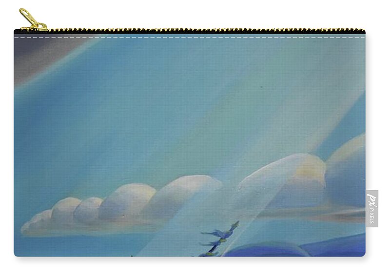 Triptych Zip Pouch featuring the painting Ode to the North II - Left Panel by Barbel Smith