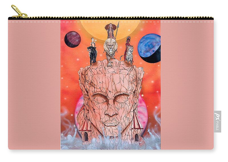 Motion Zip Pouch featuring the mixed media Odyssey of Desire by Demitrius Motion Bullock