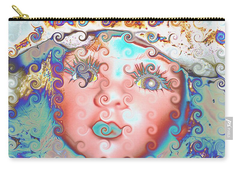 Doll Zip Pouch featuring the digital art Of Many Colors by Holly Ethan