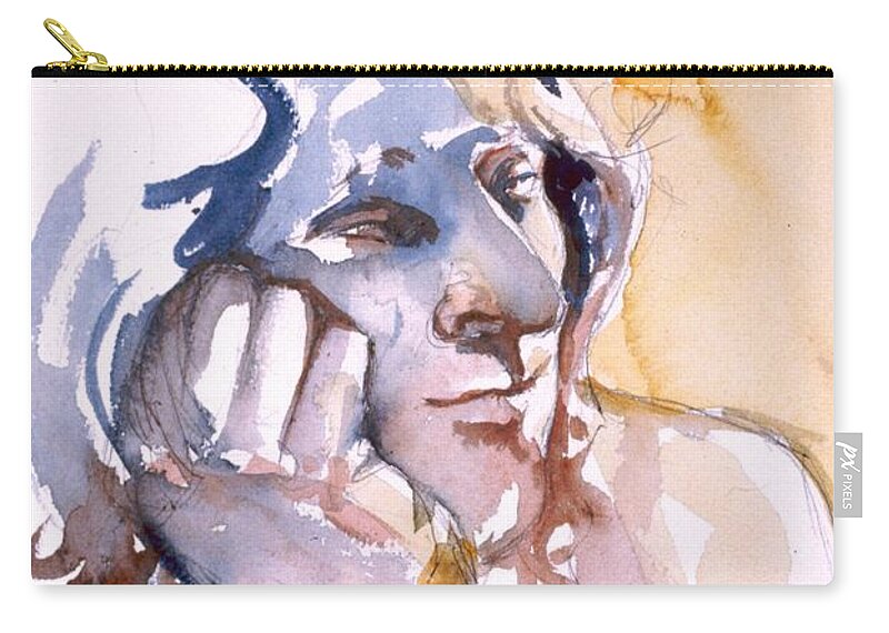 Headshot Zip Pouch featuring the painting Ogden 2 by Barbara Pease