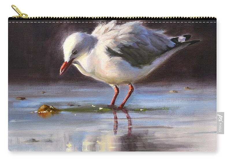 Seascape Zip Pouch featuring the painting Oh, I See it by Ningning Li