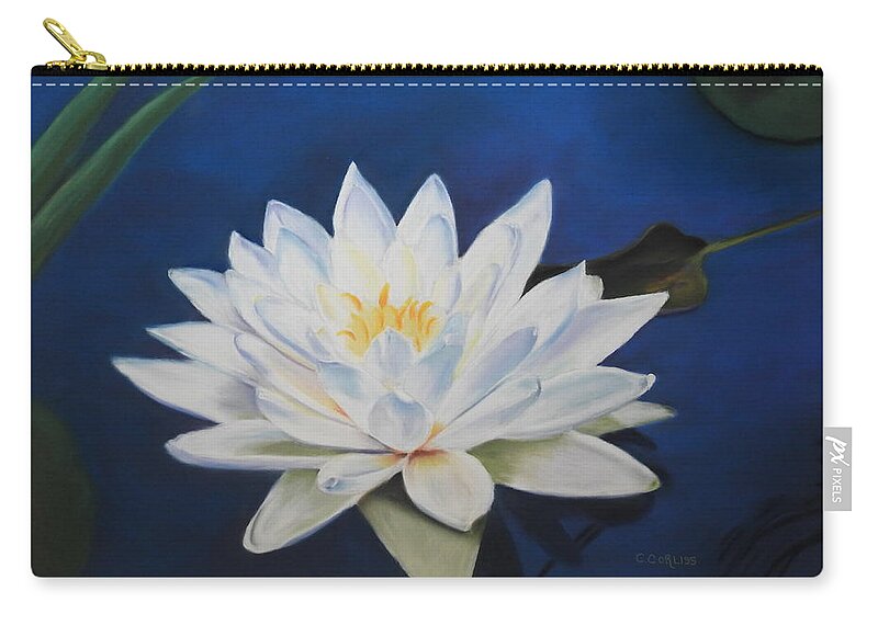 Water Zip Pouch featuring the pastel Oh Lily by Carol Corliss