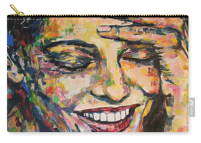 Face Zip Pouch featuring the painting Oh You Silly Sweetheart by Christel Roelandt