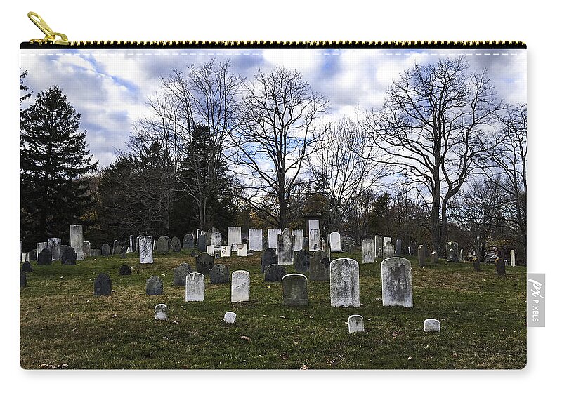 Cape Cod Zip Pouch featuring the photograph Old Town Cemetery Sandwich, Massachusetts by Frank Winters