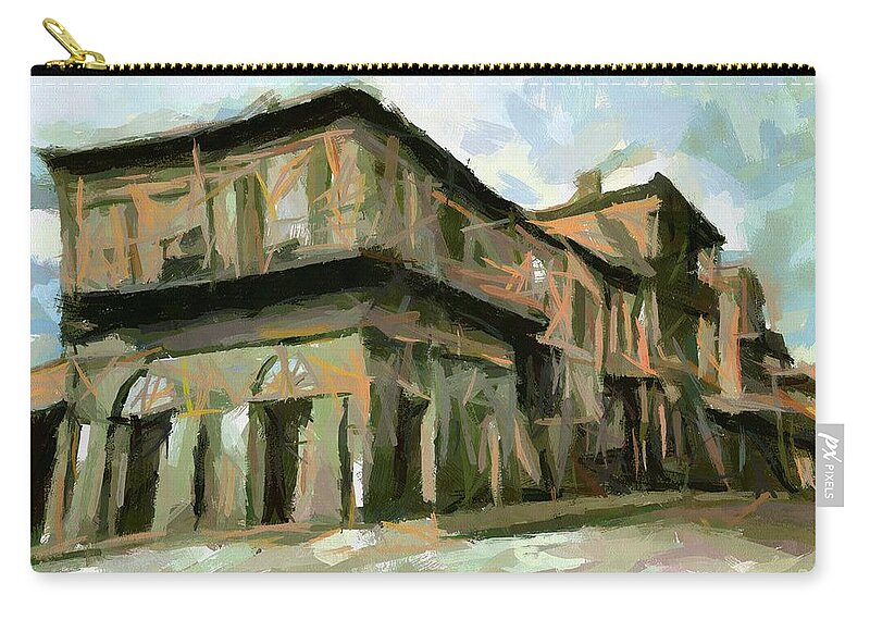 Street Scenes Zip Pouch featuring the painting Old Absinthe House by Dragica Micki Fortuna