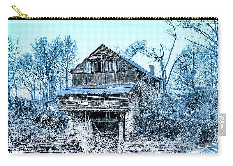 Indiana Zip Pouch featuring the photograph Old Blackiston Mill by Erich Grant