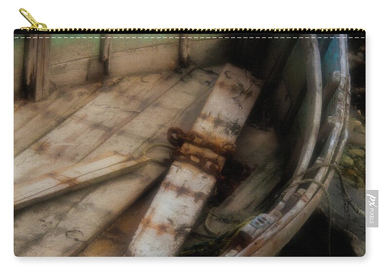 Boat Zip Pouch featuring the photograph Old Boat 2 Stonington Maine by David Smith