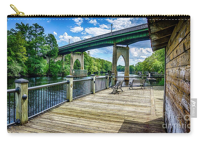 Conway Zip Pouch featuring the photograph Old Conway Bridge by David Smith