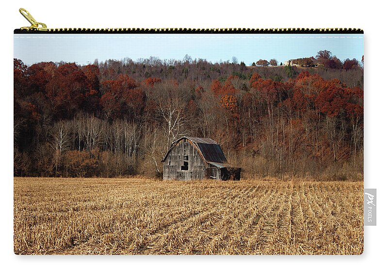 Barn Zip Pouch featuring the photograph Old Country Barn in Autumn #1 by Jeff Severson