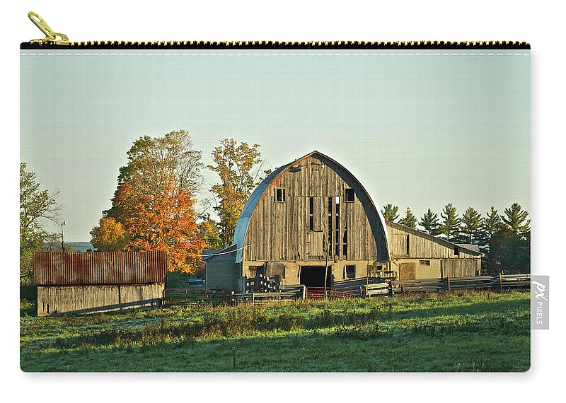 Barn Zip Pouch featuring the photograph Old Country Barn_9302 by Michael Peychich
