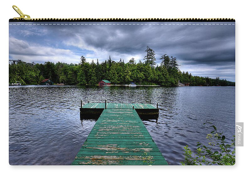 Old Dock At Penwood Zip Pouch featuring the photograph Old Dock at Penwood by David Patterson
