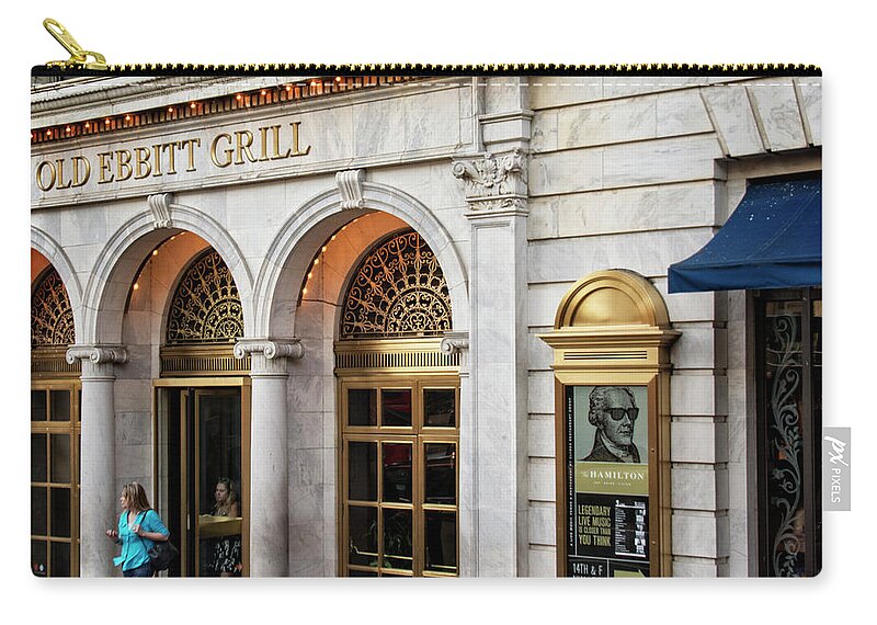 Washington Dc Zip Pouch featuring the photograph Old Ebbitt Grill by Greg and Chrystal Mimbs