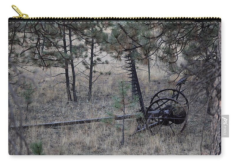 Old Zip Pouch featuring the photograph Old Farm Implement Lake George CO #4 by Margarethe Binkley