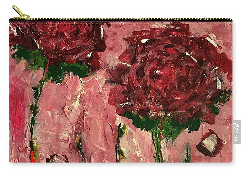 Roses Zip Pouch featuring the painting Old Fashioned by Mary Mirabal