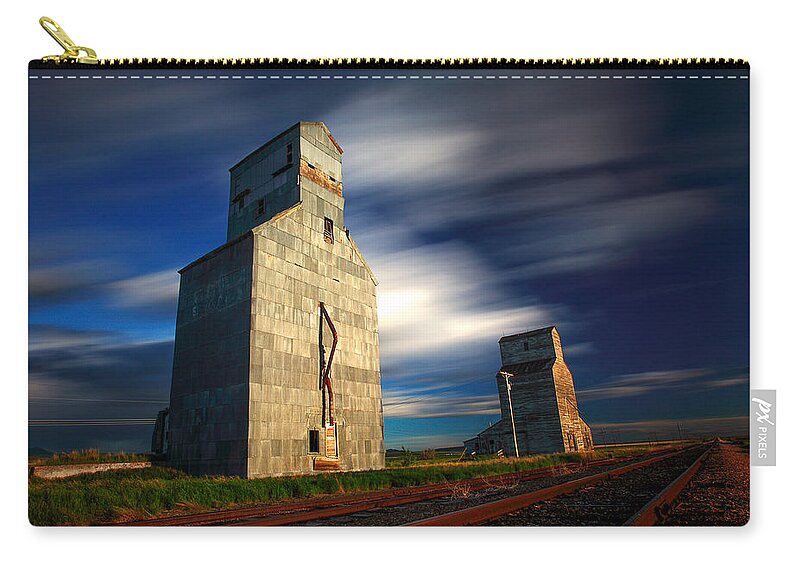 Grain Elevators Zip Pouch featuring the photograph Old Grain Elevators by Todd Klassy