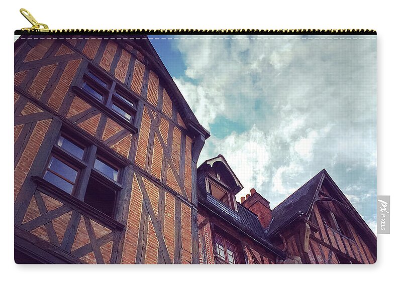 Tours Zip Pouch featuring the photograph Old half-timbered houses in Tours, France by GoodMood Art