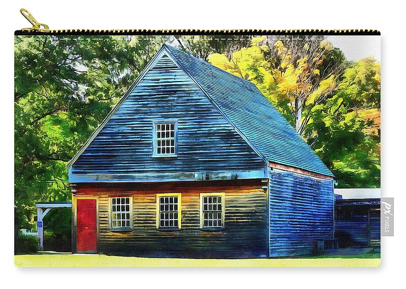 Iron Mill Zip Pouch featuring the digital art Old Historical home from early 1600s by Lilia S
