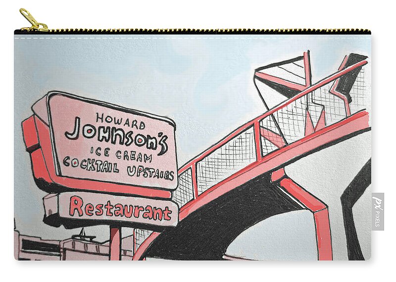 Asbury Art Carry-all Pouch featuring the painting Old HoJos by Patricia Arroyo