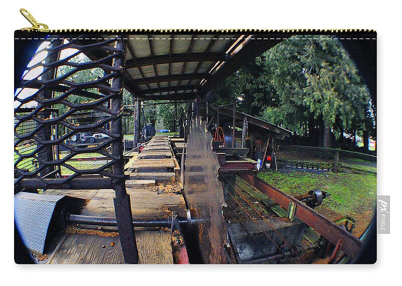 Clay Zip Pouch featuring the photograph Old Logging Saw by Clayton Bruster