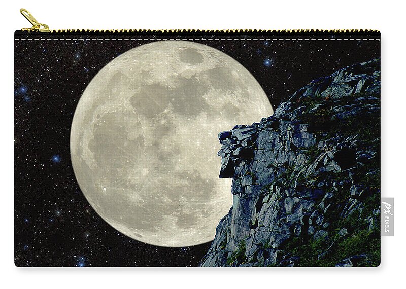 Nh Zip Pouch featuring the photograph Old Man / Man in the Moon by Larry Landolfi
