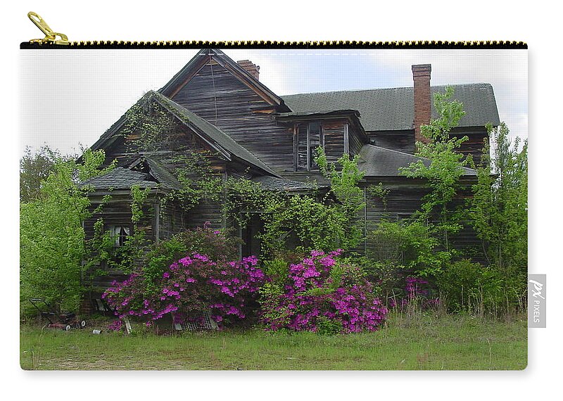 Mansion Zip Pouch featuring the photograph Old Mansion by Quwatha Valentine