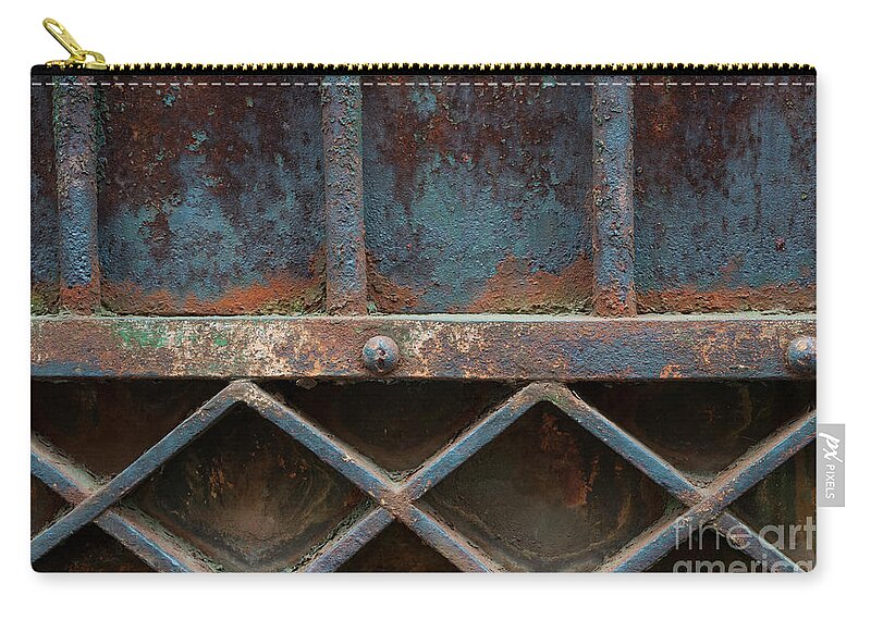 Gate Zip Pouch featuring the photograph Old metal gate detail by Elena Elisseeva