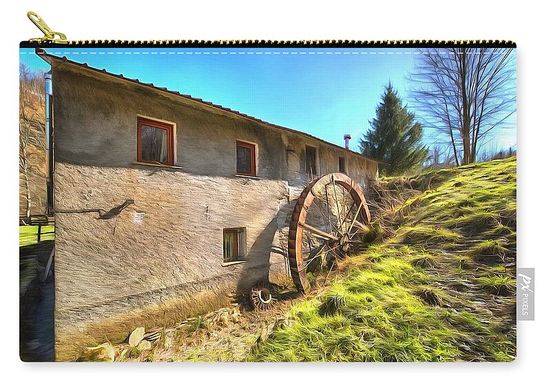 Mulini Zip Pouch featuring the photograph Old Mill - Antico Mulino by Enrico Pelos