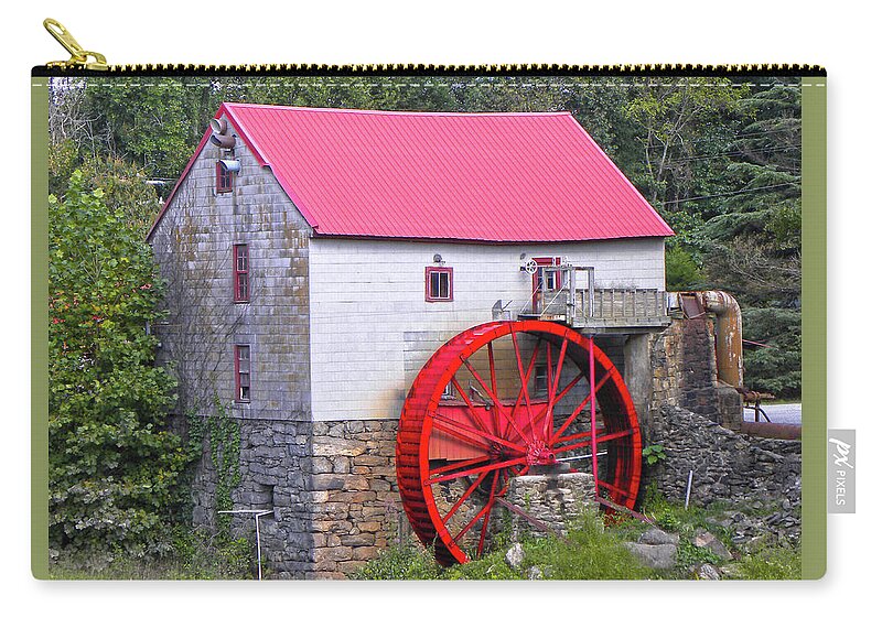 Old Mill Of Guilford Zip Pouch featuring the photograph Old Mill of Guilford Squared by Sandi OReilly