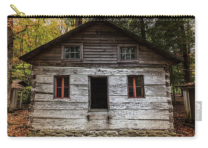 Cabin Zip Pouch featuring the photograph Old Mountain Cabin by Scott Slone