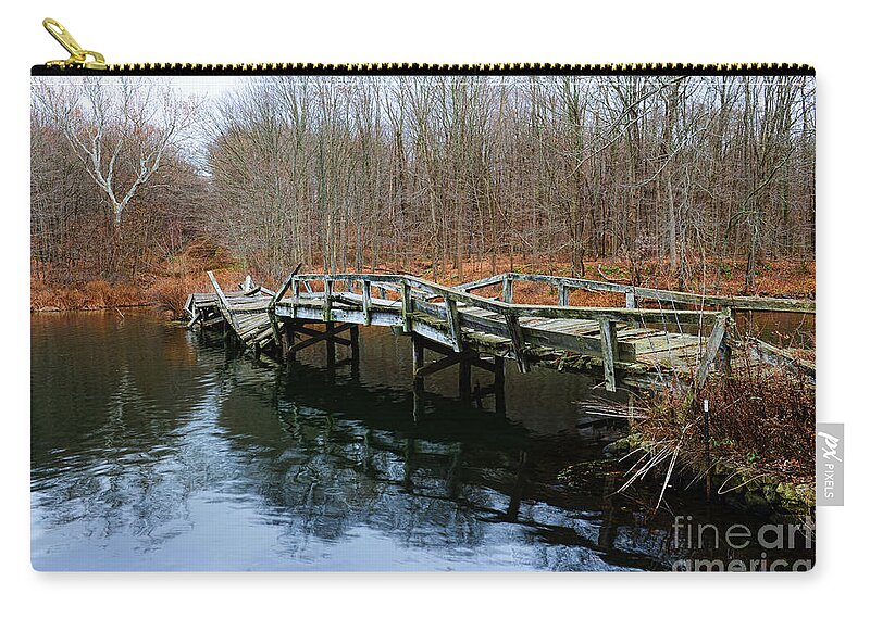 Paul Ward Zip Pouch featuring the photograph Old Mule Bridge in Fall by Paul Ward