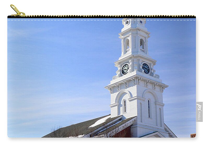 Portsmouth Zip Pouch featuring the photograph Old North Church, Portsmouth by James Kirkikis