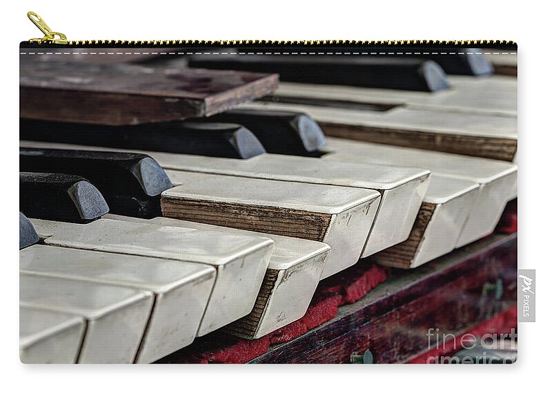 Keyboard Zip Pouch featuring the photograph Old organ keys by Michal Boubin