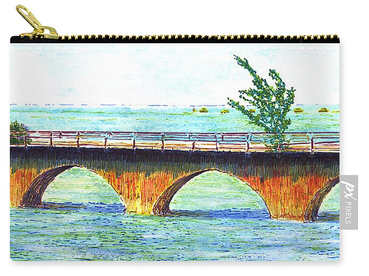 The Overseas Highway Zip Pouch featuring the painting Old Overseas Highway by Thomas Hamm