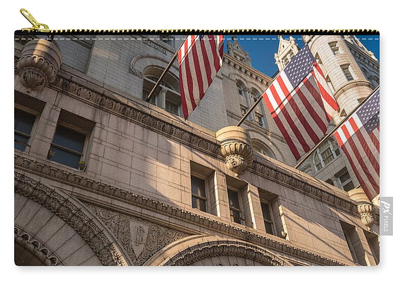 Old Zip Pouch featuring the photograph Old Post Office Washington D C by Steve Gadomski