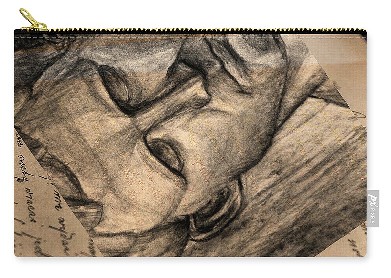 Art Zip Pouch featuring the drawing Old Postcard by Art Di