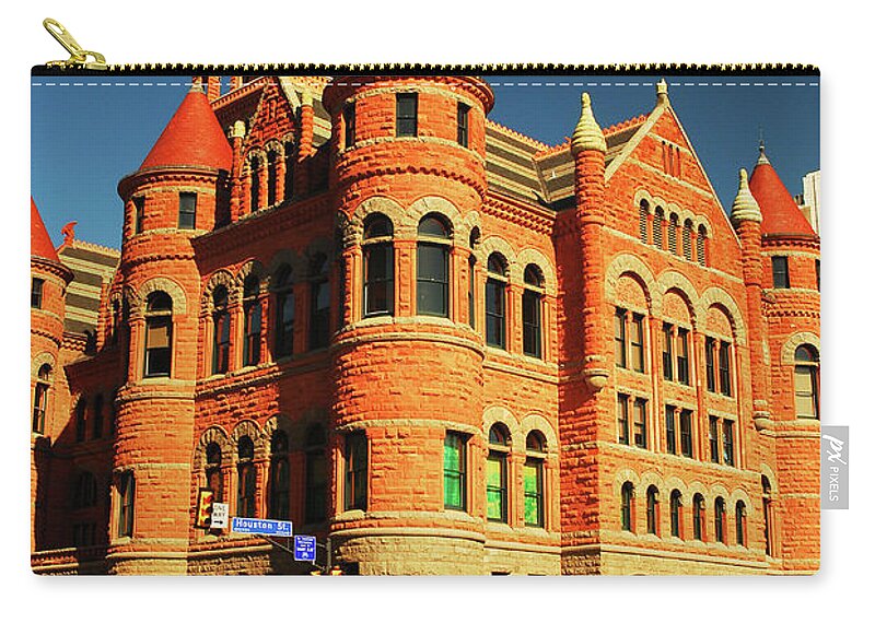 Dallas Zip Pouch featuring the photograph Old Red by James Kirkikis