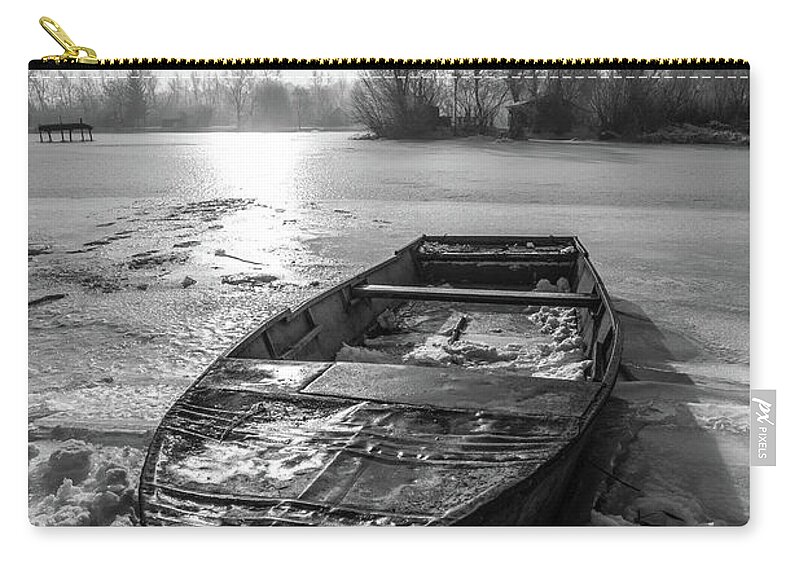 Boat Zip Pouch featuring the photograph Old rusty boat by Davorin Mance